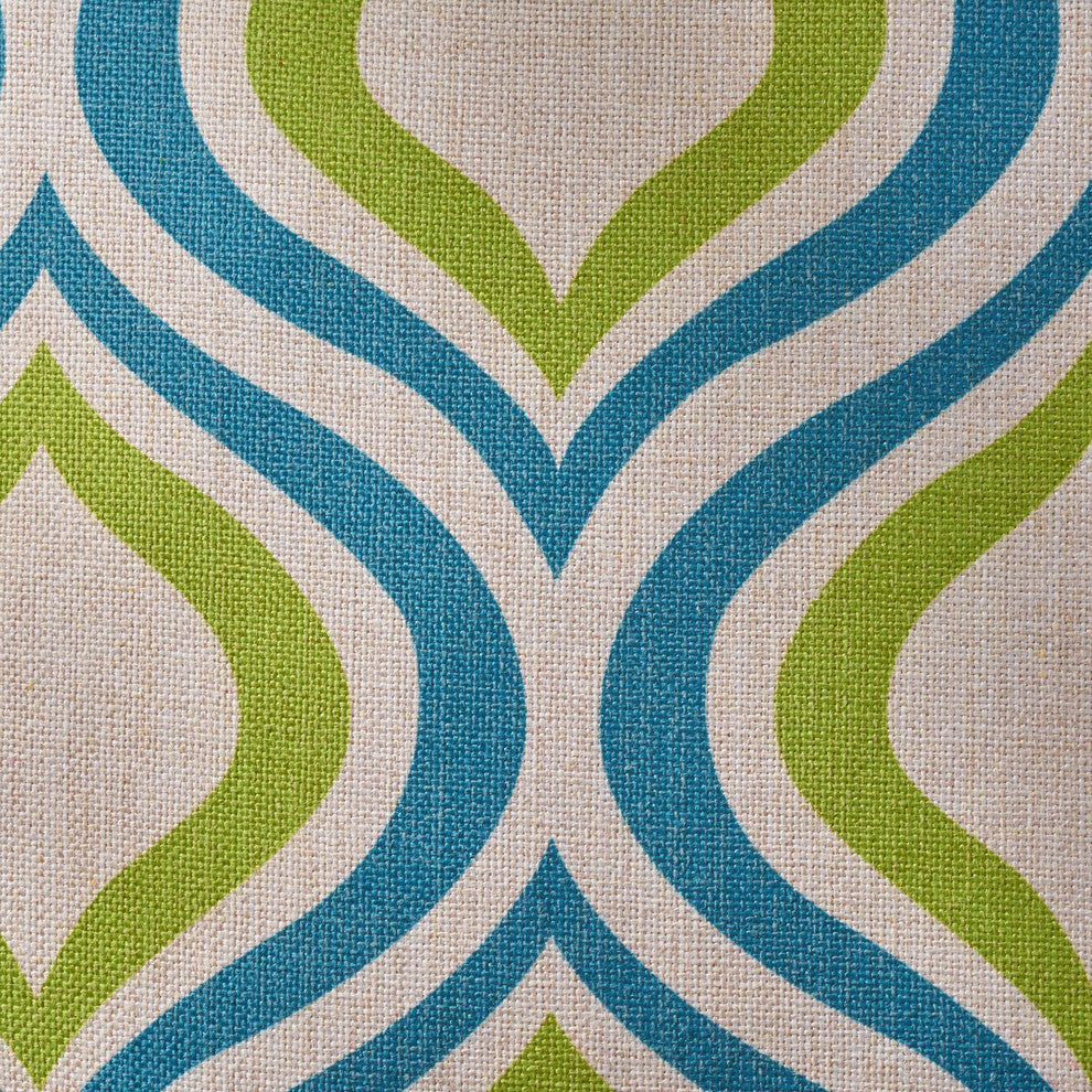 GDF Studio Larissa Outdoor 18" Square Pillows, Blue / Green Ikat, Set of 4