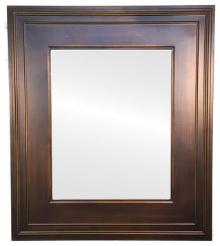Ridged Framed Mirror, Rubbed Bronze, 34x40