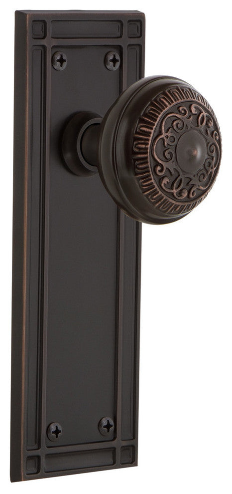 Mission Plate Passage Egg & Dart Knob, Timeless Bronze