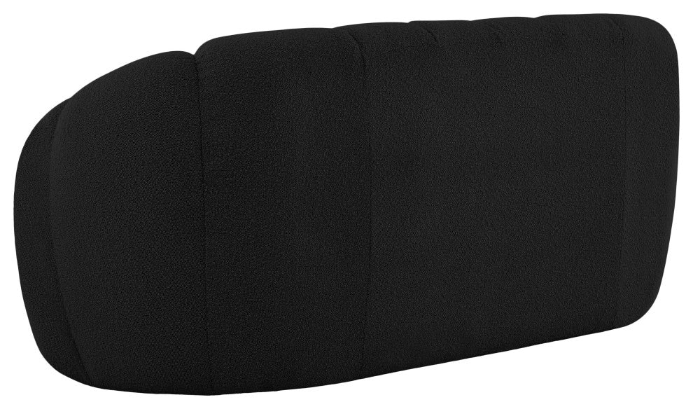 Elijah Boucle Fabric Upholstered Loveseat, Black