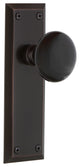 New York Plate Privacy Black Porcelain Knob, Timeless Bronze