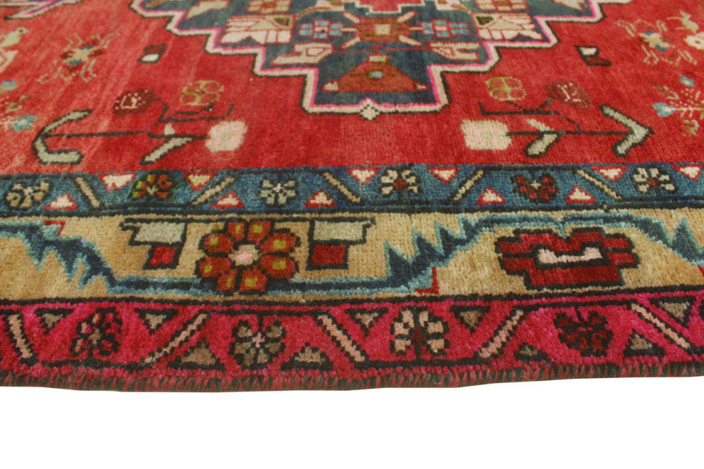 Fine Vintage Distressed Destiny Rust/Beige Runner, 3'6x10'8