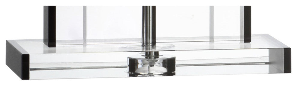 Parish 26" Crystal Table Lamp, Clear and Black