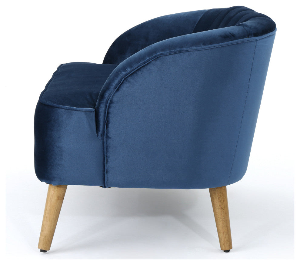 GDF Studio Scarlett Modern New Velvet Sofa, Cobalt
