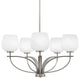 Cavella 5 Light Chandelier, Graphite Finish, 6" White Marble Glass