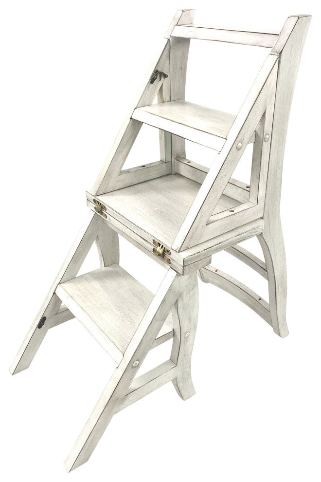 Folding Library Chair - Antique White