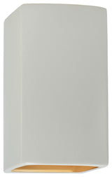 Ambiance ADA Large Rectangle Outdoor Wall Sconce, Closed, Matte White, Gold, LED