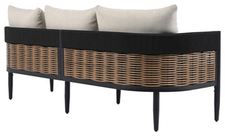 Safavieh Harrison Indoor-Outdoor 3 Seater Sofa, Black/Taupe