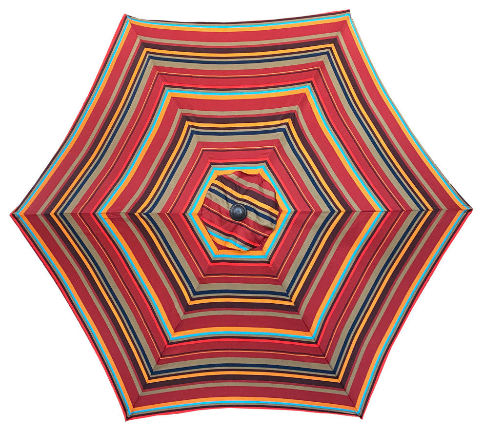 9' Outdoor Patio Steel Market Umbrella With Push Button Tilt and Crank, Red