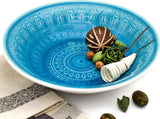 Euro Ceramica Fez Serving Bowl, Turquoise