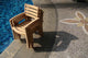 4-Piece Outdoor Teak Dining Set: 36" Round Table, 3 Trav Stacking Arm Chairs