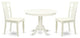 3 Pc Set With A Round Small Table And 2 Wood Dinette Chairs, Linen White