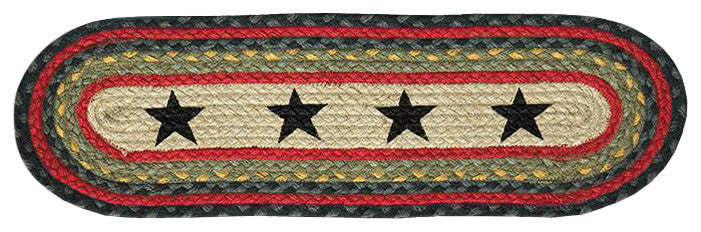 St-Black Stars Oval Stair Tread 27"x8.25"