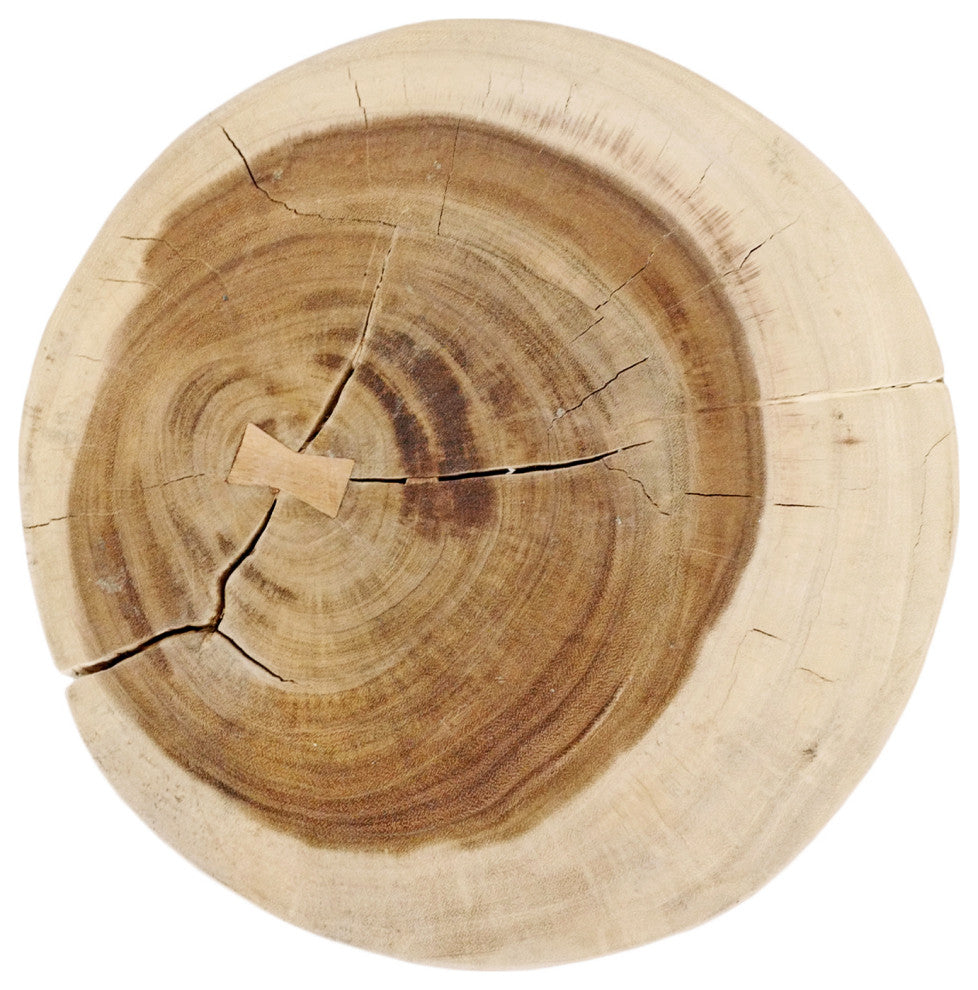 Acacia Wood Drum Side Table 6