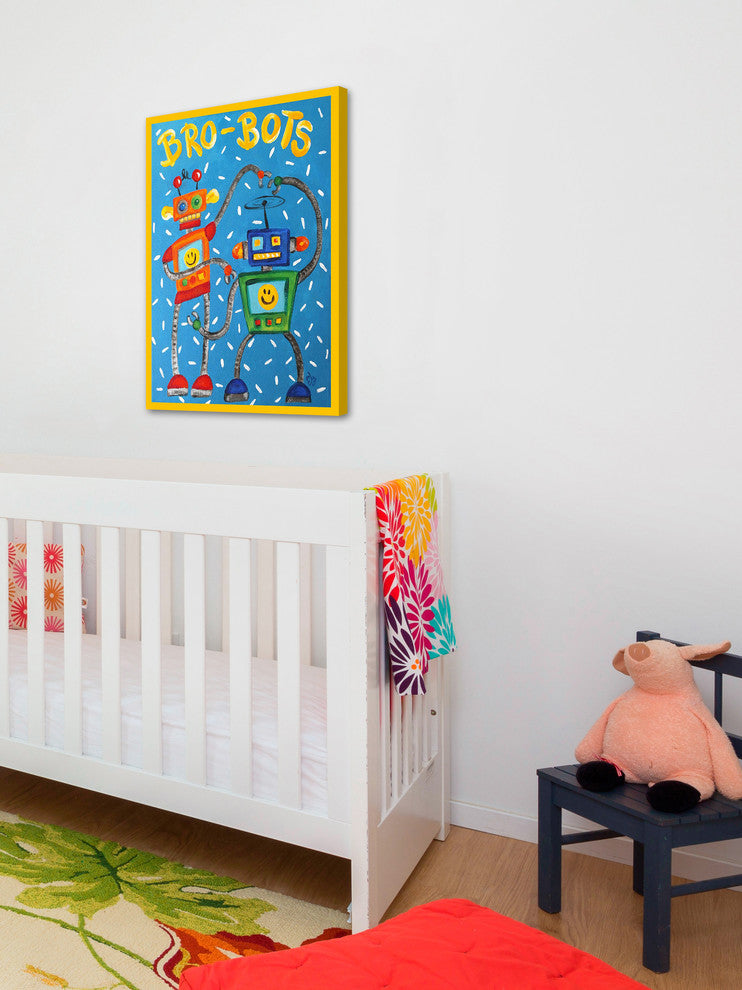 Marmont Hill, "Brobots" by Nicola Joyner Painting Print on Wrapped Canvas, 24x36