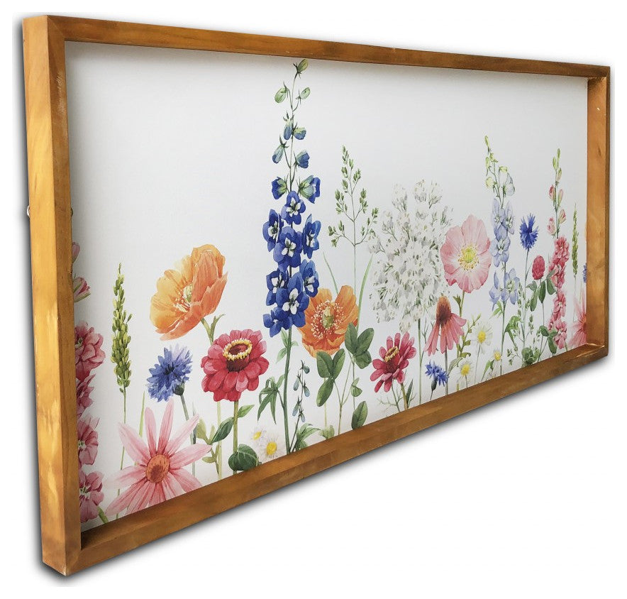 Vivid Spring Garden Wooden Framed Canvas Wall Art
