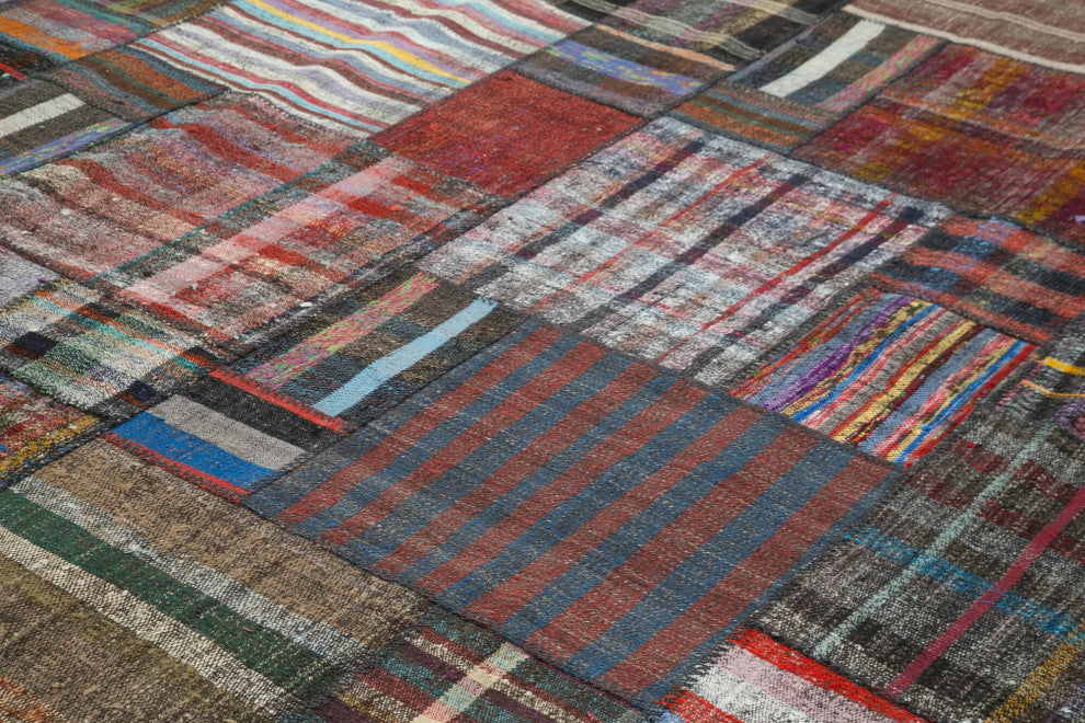 Rug N Carpet - Handmade Anatolian 10' 9'' x 13' 3'' Vintage Patchwork Kilim Rug