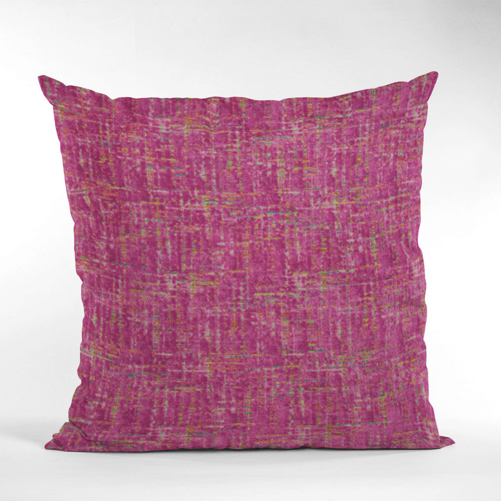 Fuchsia New Planet Cut Velvet Luxury Throw Pillow, Double sided 26"x26"