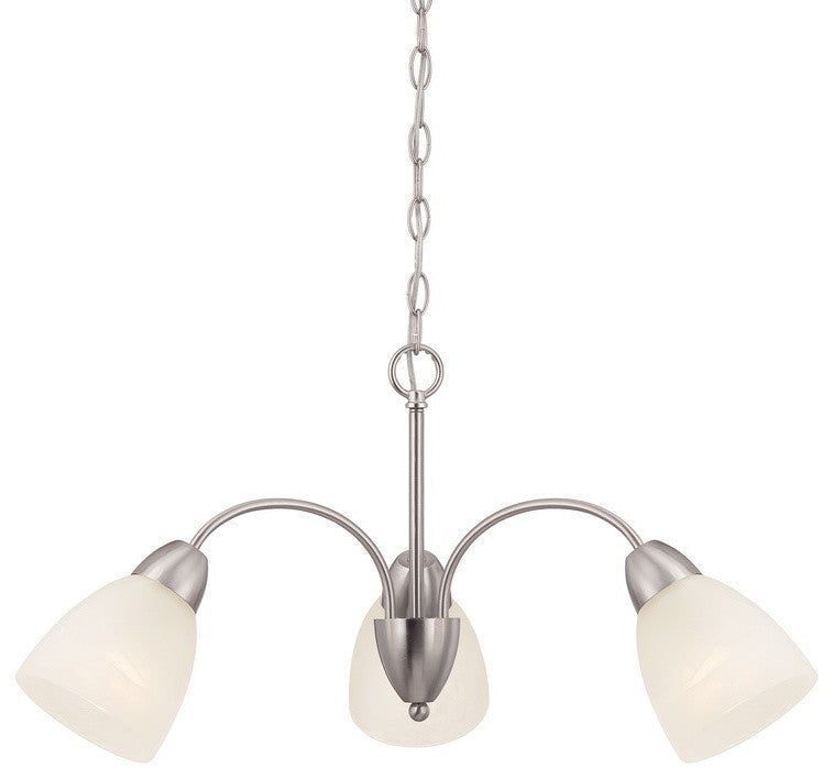 Torino 3-Light Chandelier, Brushed Nickel
