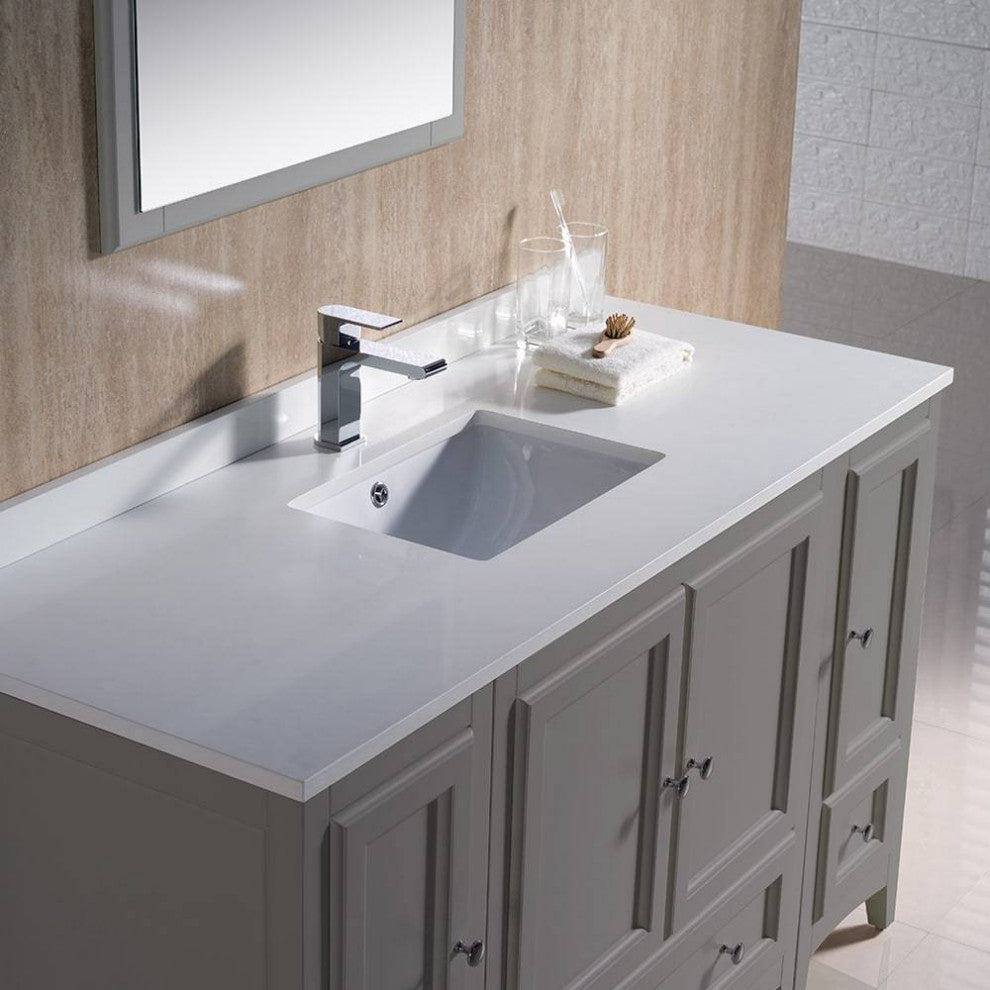 Fresca FVN20-123012GR Oxford 54" Gray Traditional Bathroom Vanity