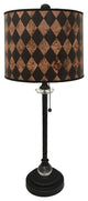 28" Crystal Lamp With Black Diamond Papyrus Shade, Oil Rubbed Bronze, Single