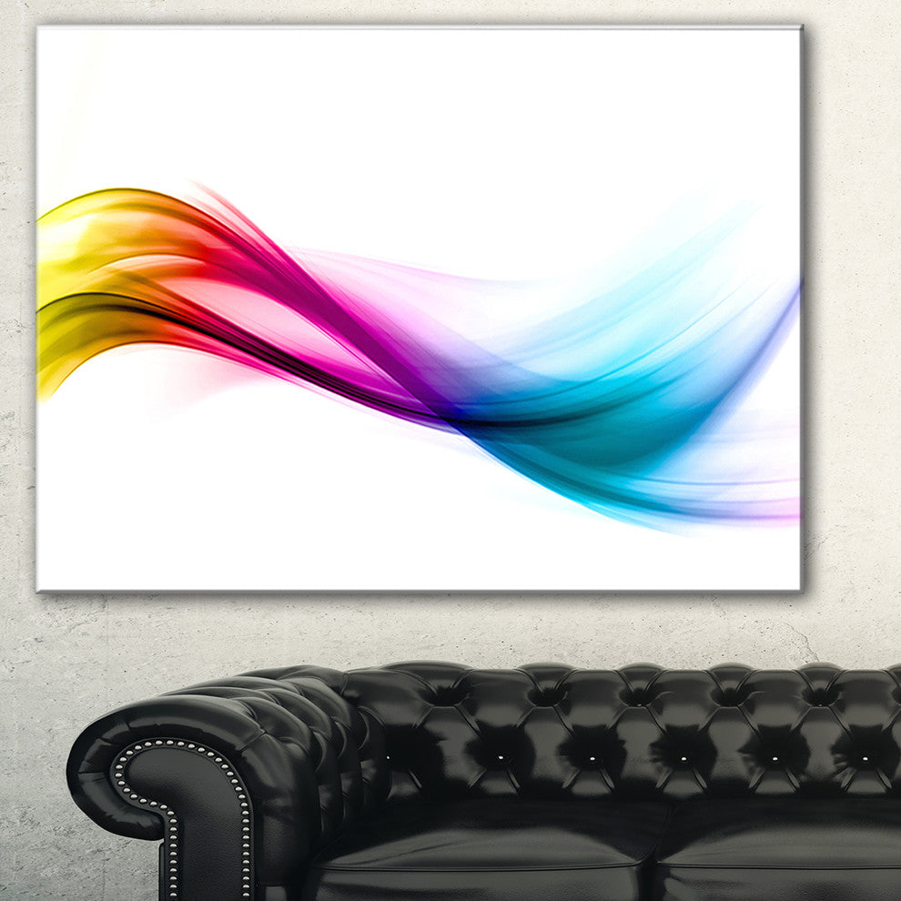 "Rainbow Shade Waves" Abstract Digital Art Canvas Print