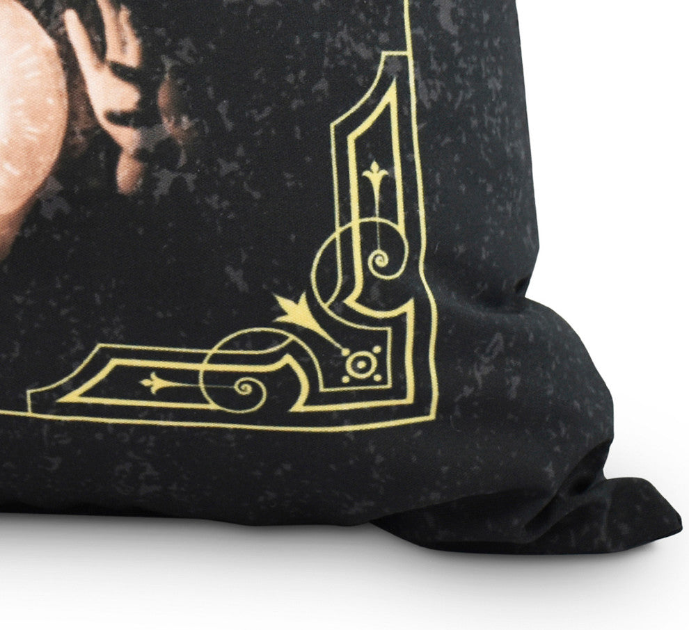 All Seeing Psychic 20" Gold/Yellow Halloween Print Decorative Throw Pillow