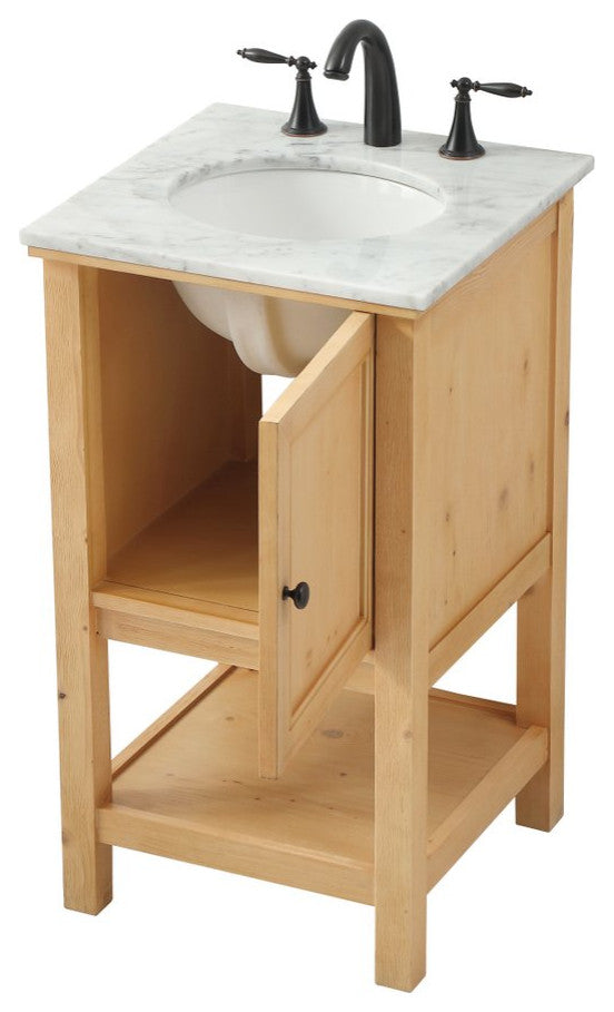 Matilda 19" Transitional Natural Wood-Light Bathroom Vanity