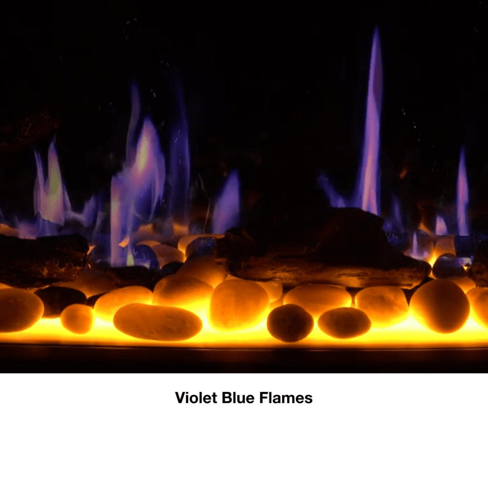 Latitude II Flush Mounted Smart Electric Fireplace, 3" Trim, 68" Wide