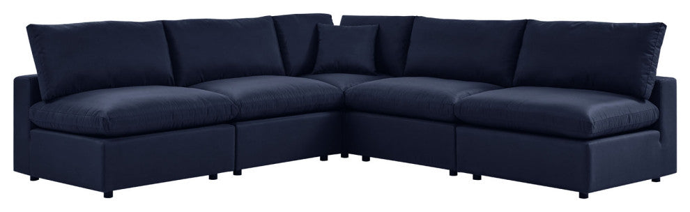 Modular Lounge Sectional Deep Sofa Set, Blue Navy, Modern, Outdoor Hospitality