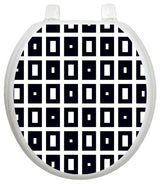 Block Out Toilet Tattoos Seat Cover, Vinyl Lid Decal, Modern Bathroom Decor, Round