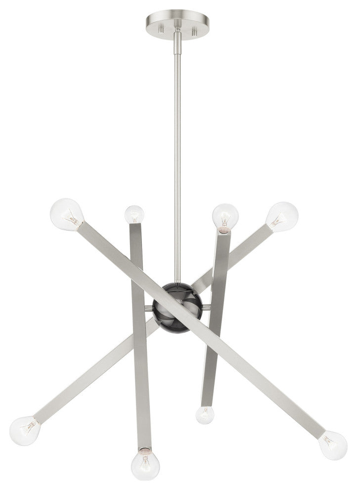 Brushed Nickel Modern, Urban, Sputnik, Dynamic, Timeless Chandelier