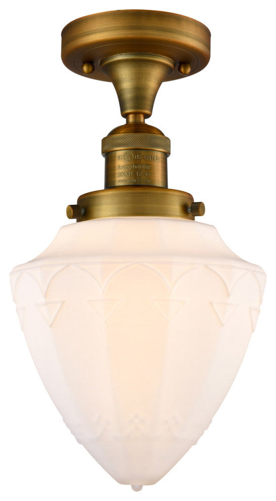 Innovations 517-1CH-BB-G661-7 1 Light Semi-Flush Mount, Brushed Brass