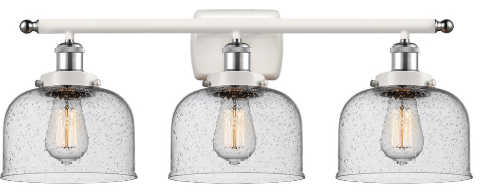 Innovations 916-3W-WPC-G74-LED 3-Light Vanity Light, White, Polished Chrome