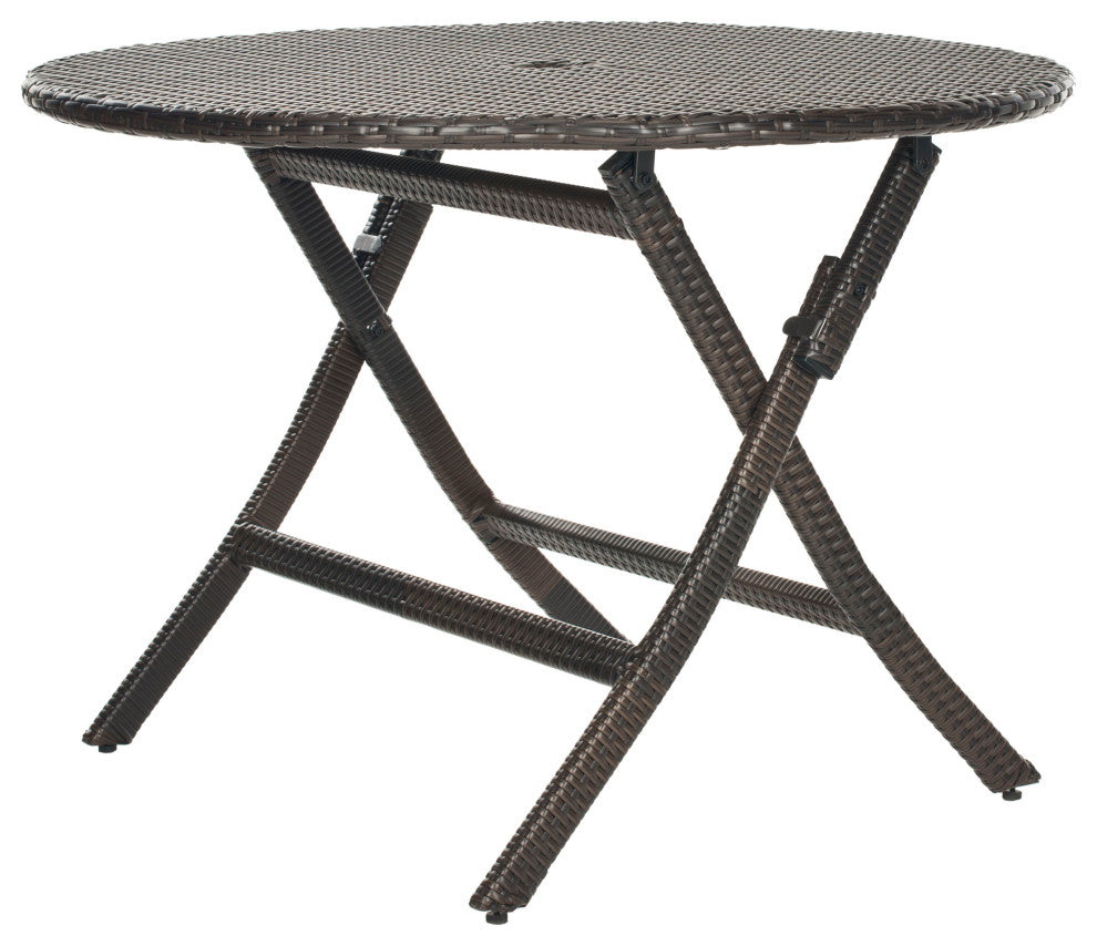 Safavieh Ellis Indoor-Outdoor Round Folding Table, Brown