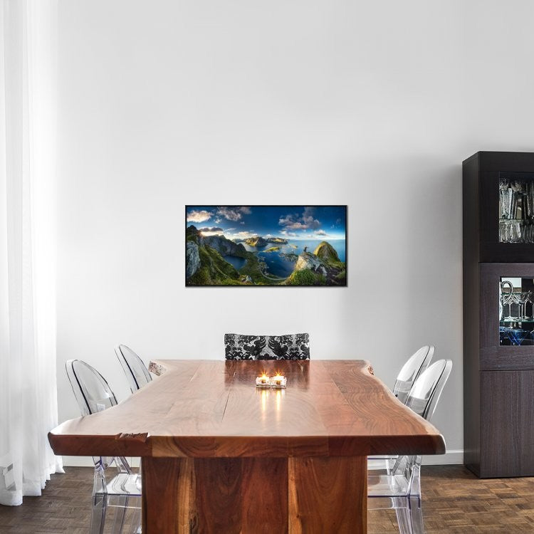 "Reinebringen Views" Framed Canvas Giclee by Dr. Nicholas Roemmelt, 37x19"