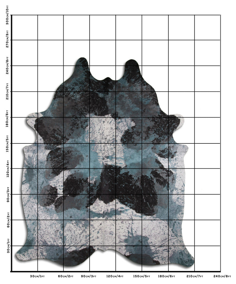 ACID WASHED HAIR ON Cowhide Rug DE DISTRESSED EMERALD GREEN