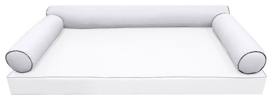 Style6 Twin Size Contrast Pipe Trim Bolster Pillow Outdoor Slip Cover ONLY AD105