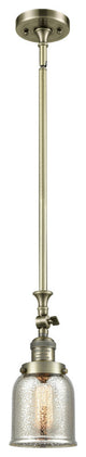 1-Light Small Bell 5" Pendant, Antique Brass, Glass: Silver Mercury
