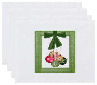 Frame It Up, Geometric Print Placemat, Bright Green (Set of 4), 18 x 14"