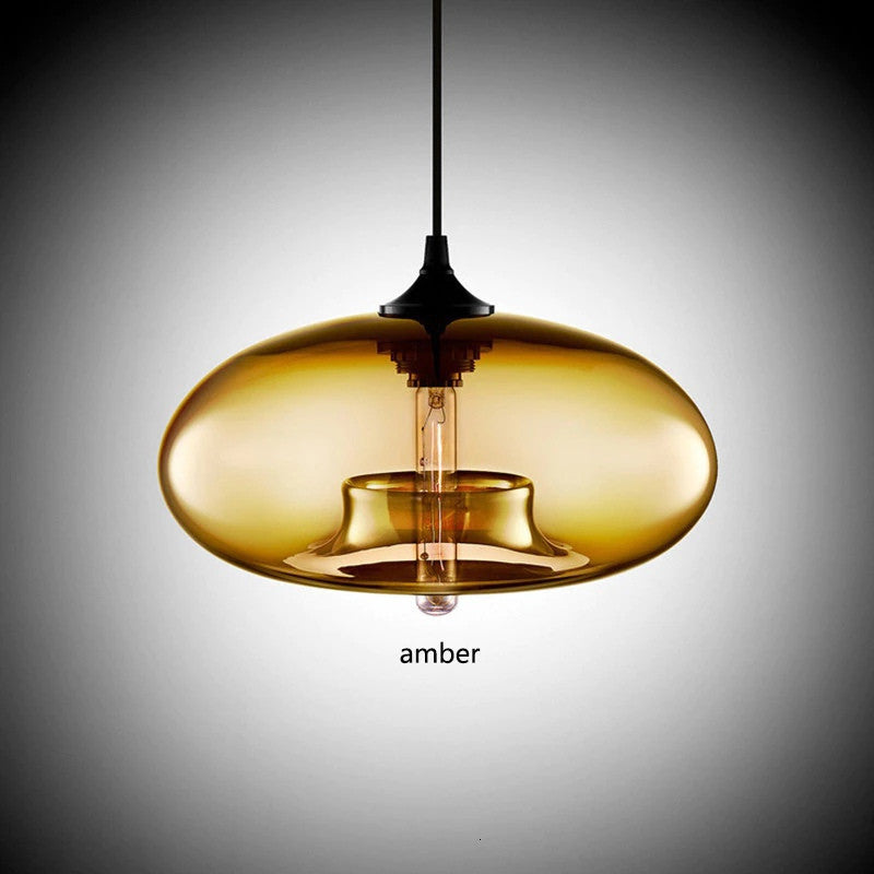 MIRODEMIÂ® Tourrettes-sur-Loup Loft Glass Pendant Lamp, Amber