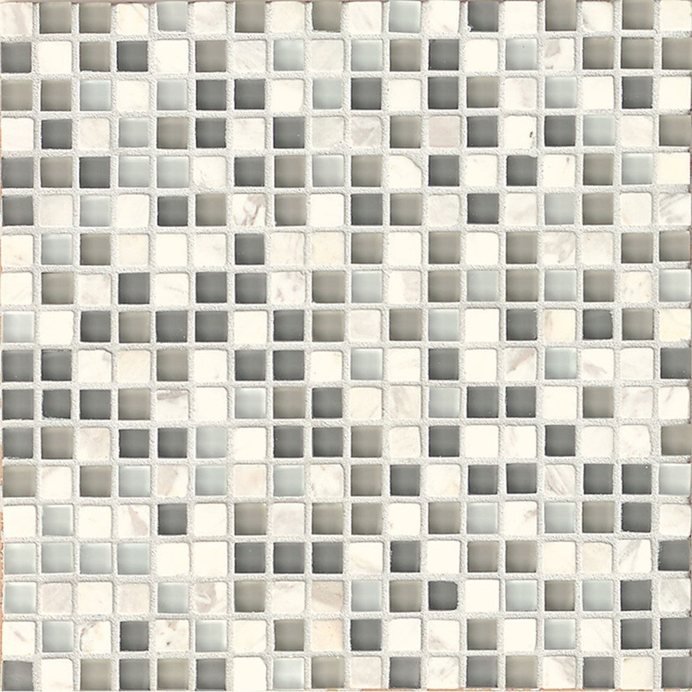 12"x12" Eclipse Glass/Stone Mosaic Blend Tile, Eternity