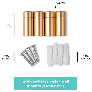 Gold 1" Wall Mounts
