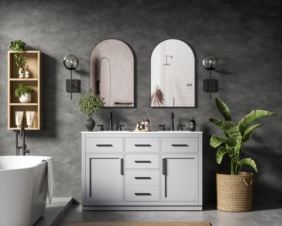 Home Living 54" Double Bathroom Vanity, Grey