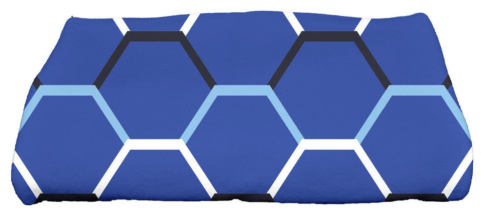 28 x 58-inch, Cool Shades, Geometric Print Bath Towel, Blue