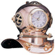 Polished Brass Quartz Dive Helmet Clock