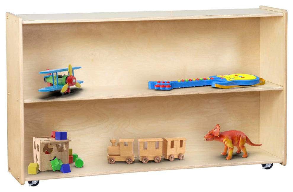 RRI Goods 2 Shelf Horizontal Bookcase With Wheels