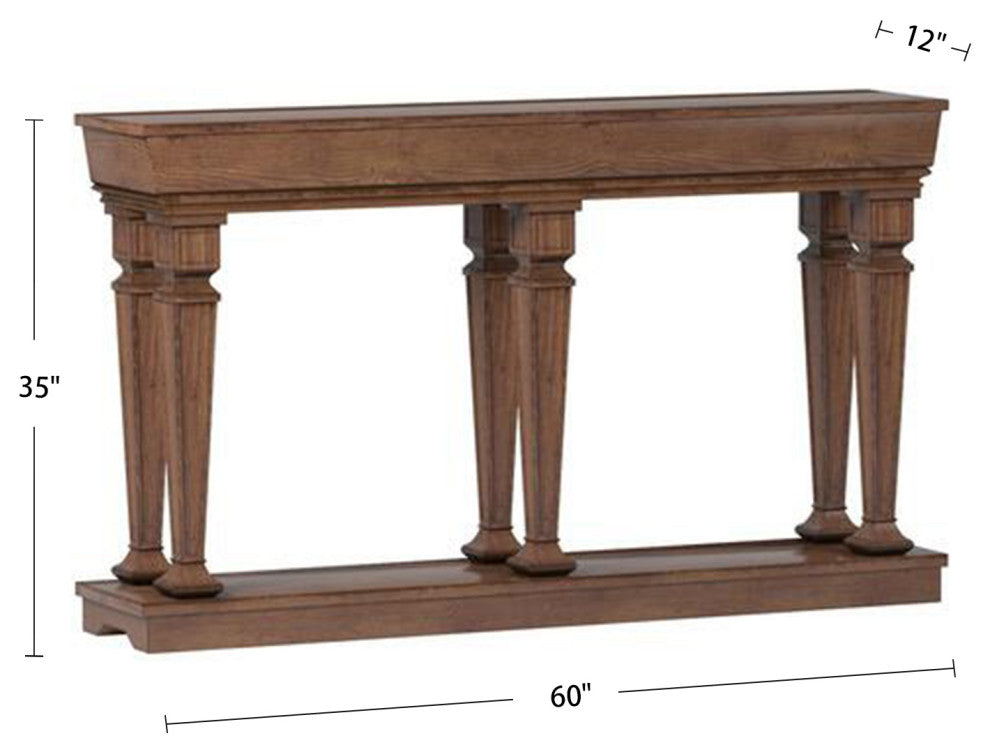 60 Inch Rectangular Console Table, Oak