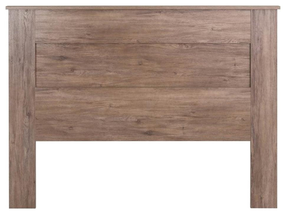 Pemberly Row Traditional Wood Queen Flat Panel Headboard in Gray