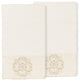 100% Turkish Cotton Alyssa 2-Piece Embellished Bath Towel Set, Cream